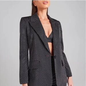 Bar III Black and White Polka Dot Blazer and matching pants